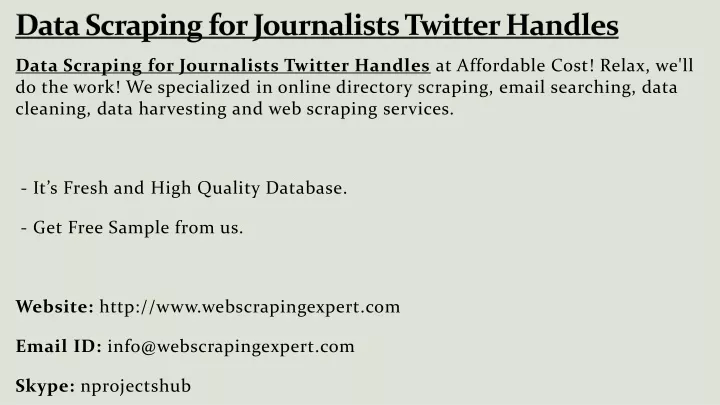 data scraping for journalists twitter handles