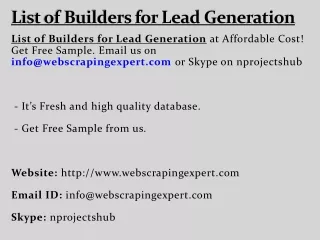 list of builders for lead generation
