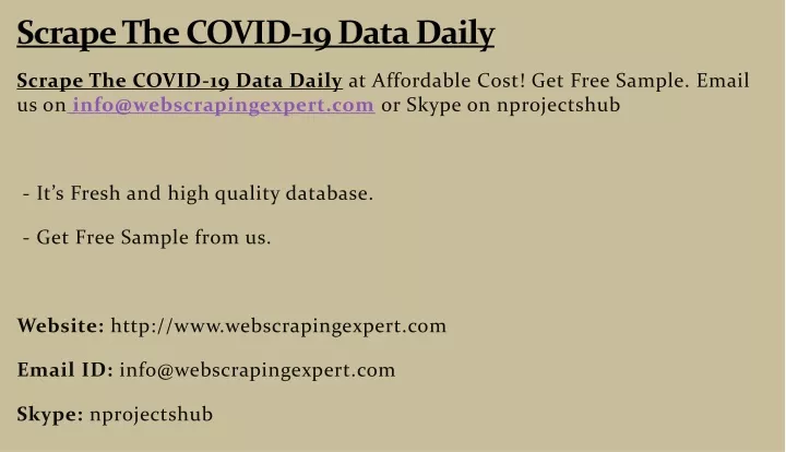 scrape the covid 19 data daily