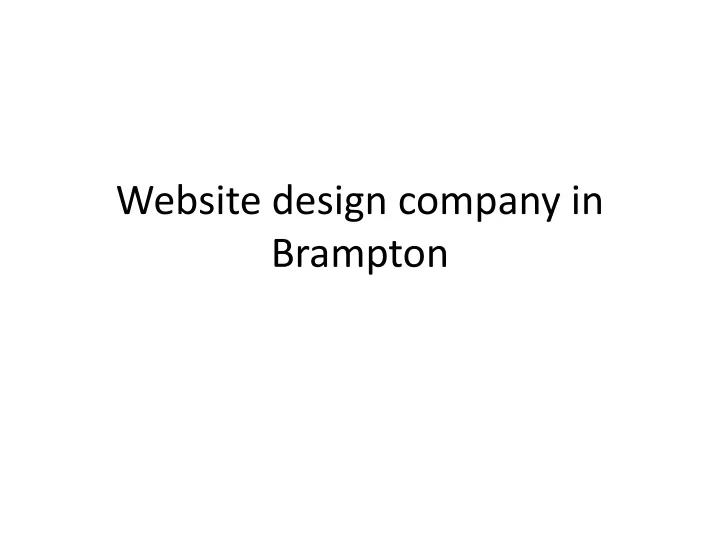 website design company in brampton
