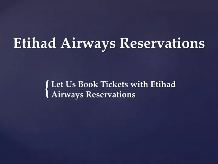 etihad airways reservations