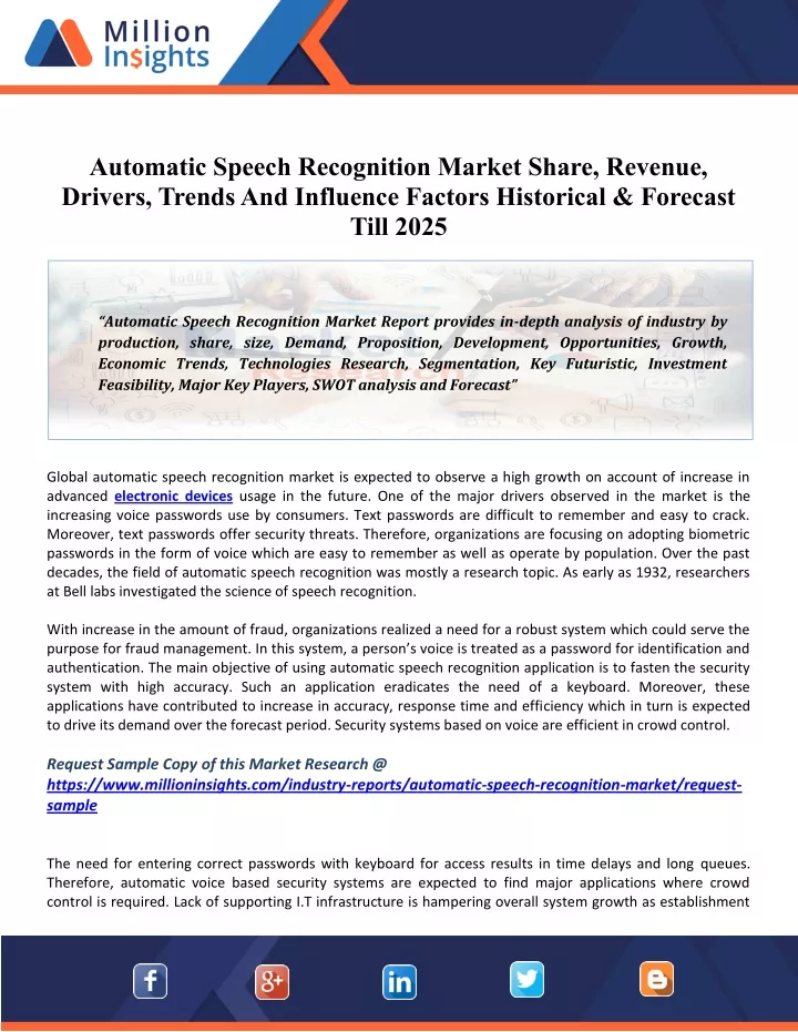 automatic speech recognition market share revenue