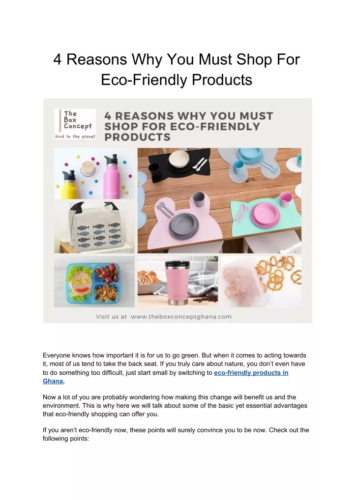 4 reasons why you must shop for eco friendly