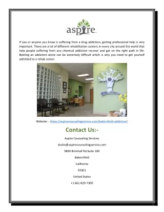 Alcohol Treatment Centers Bakersfield CA | Aspirecounselingservice.com