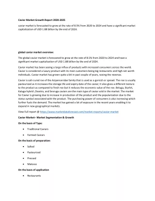 caviar market growth report 2020 2025