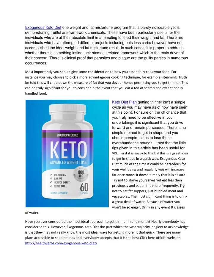 exogenous keto diet one weight and fat misfortune