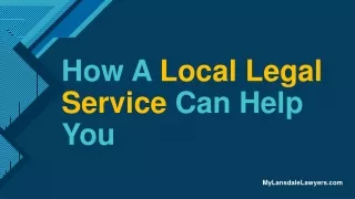 how a local legal service can help you