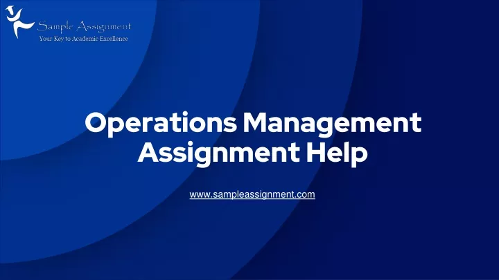 operations management assignment help