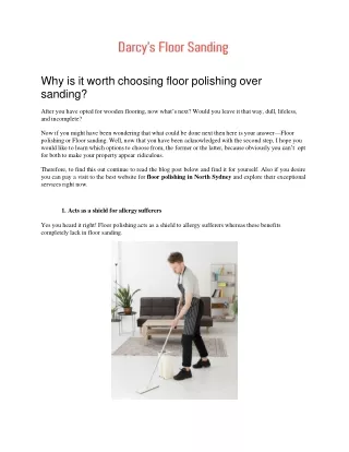 Why is it worth choosing floor polishing over  sanding?