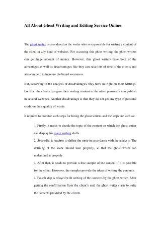 all about ghost writing and editing service online
