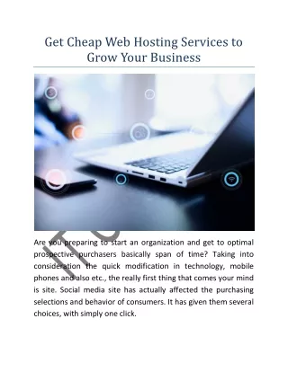 get cheap web hosting services to grow your