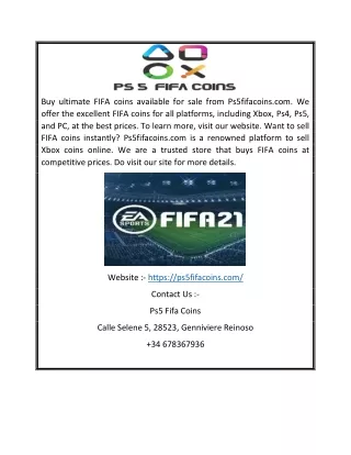 Cheap FIFA Coins For Sale Online | Ps5fifacoins.com