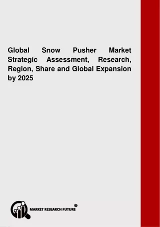 Global Snow Pusher Market Driven by the Growing Economic Disruption caused by COVID 19