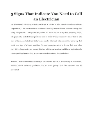 5 signs that indicate you need to call