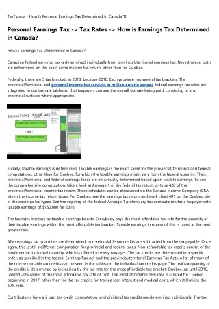 taxtips ca how is personal earnings