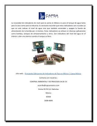 Principales fabricantes de Indicadores de flujo en México | Capsa México