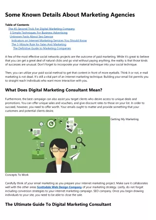 some known details about marketing agencies