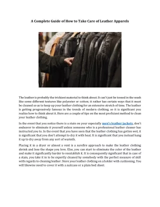 a complete guide of how to take care of leather