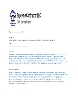 Supreme Contractor LLC