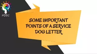 some important points of a service dog letter