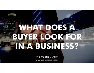 WHAT DOES A BUYER LOOK FOR IN A BUSINESS?