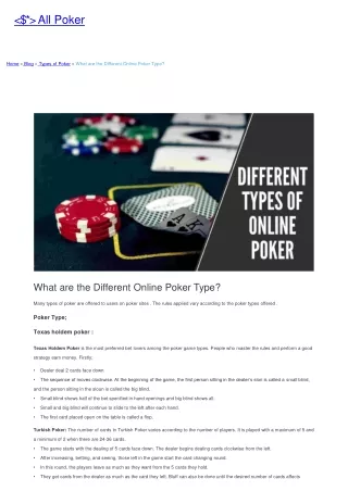 all poker