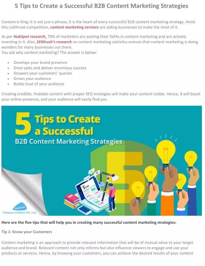 5 tips to create a successful b2b content