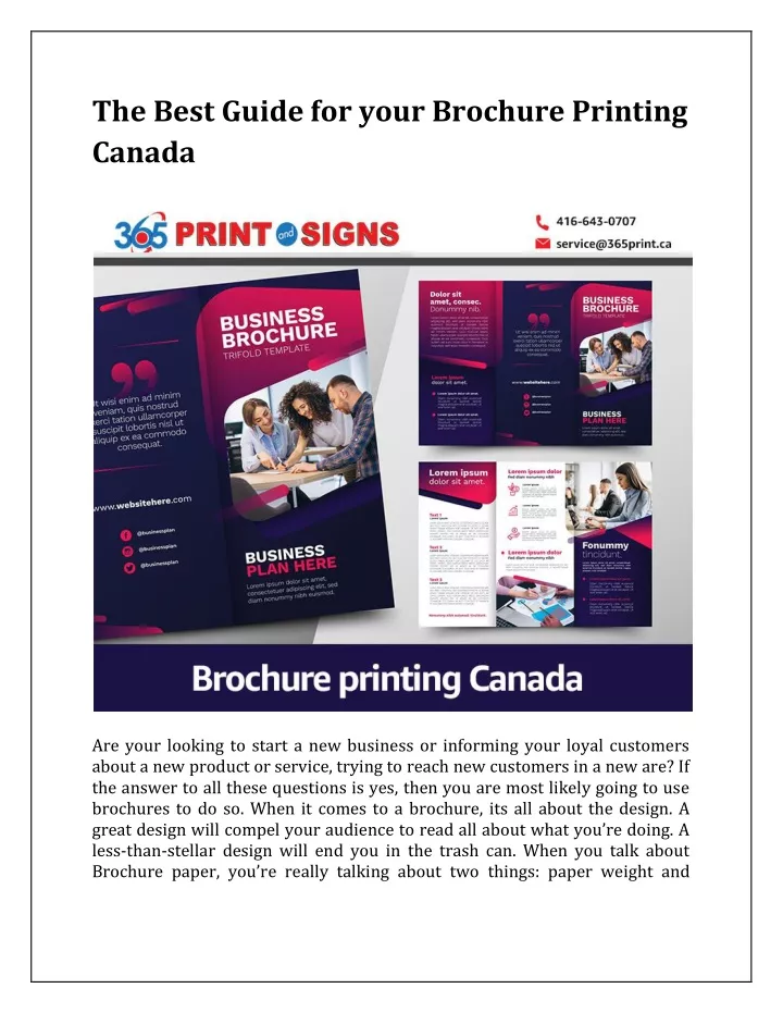 the best guide for your brochure printing canada