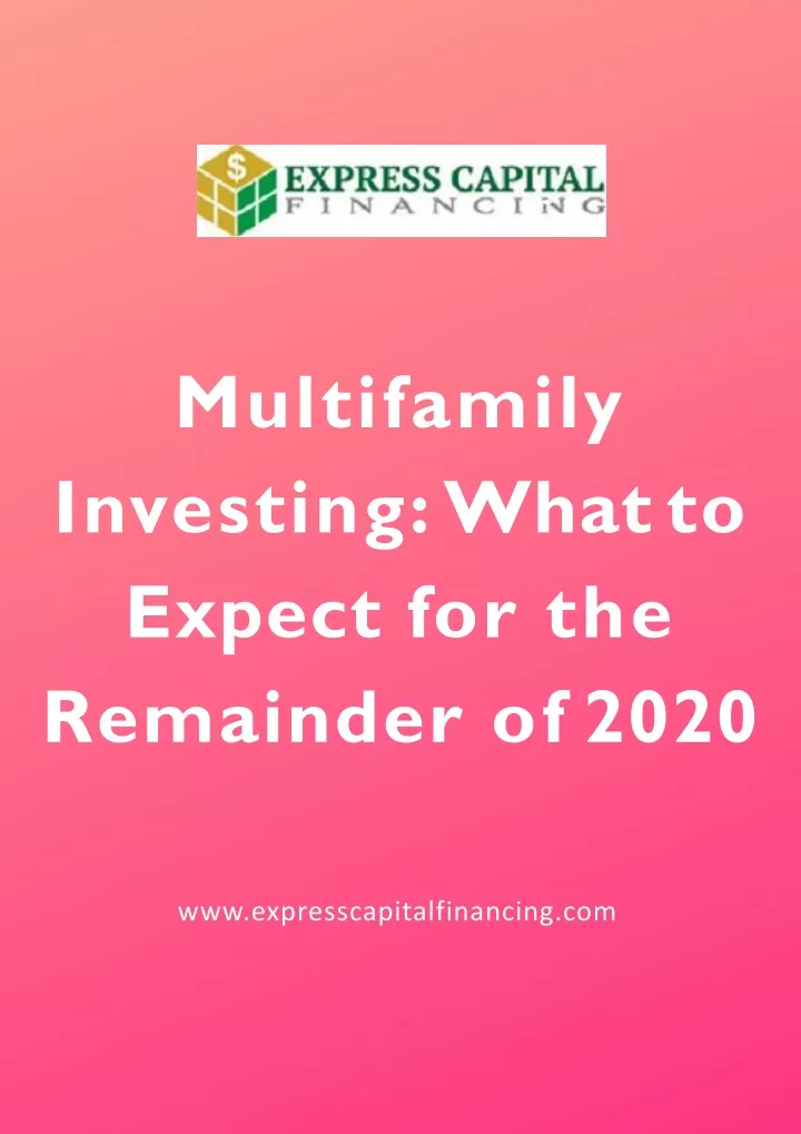 multifamily investing what to expect