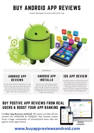 Buy Android App Reviews To Get A Guaranteed Success For Your Android App