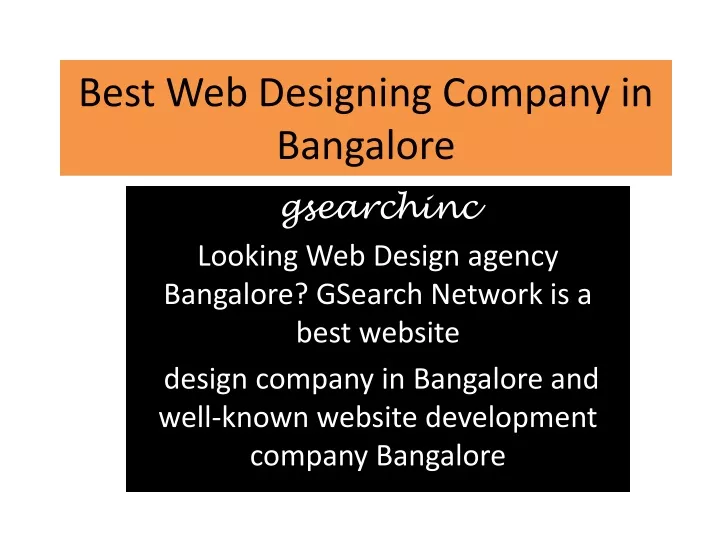 best web designing company in bangalore