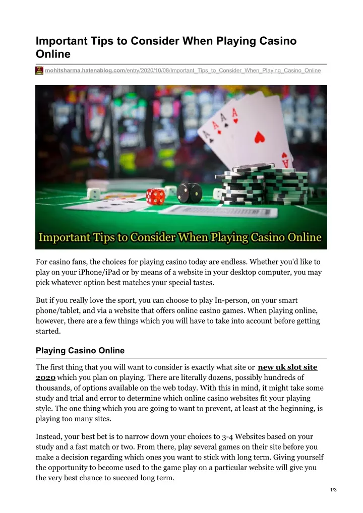important tips to consider when playing casino
