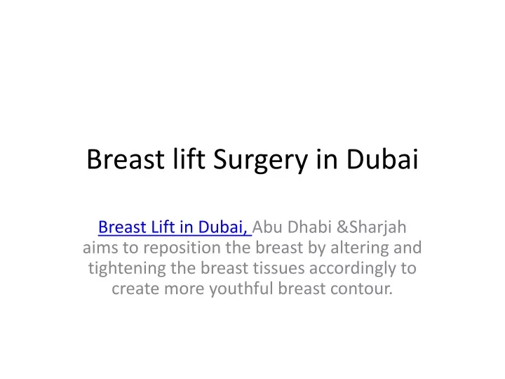 breast lift surgery in dubai