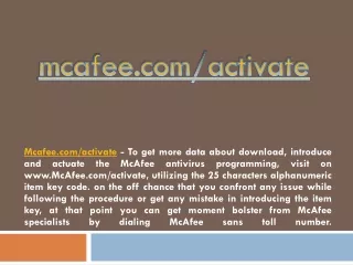 mcafee com activate