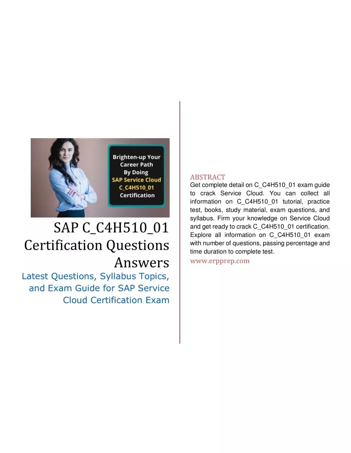 abstract get complete detail on c c4h510 01 exam