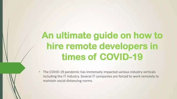 an ultimate guide on how to hire remote developers in times of covid 19