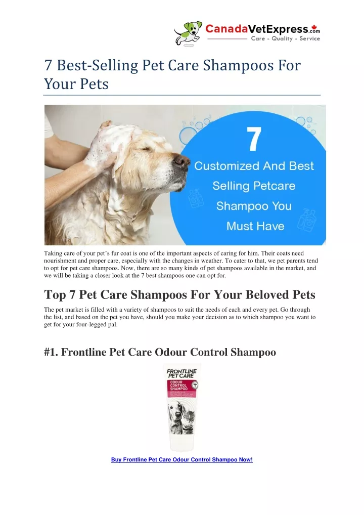 7 best selling pet care shampoos for your pets