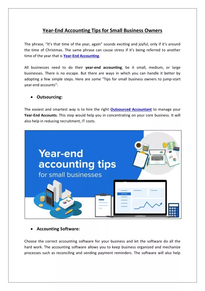 year end accounting tips for small business