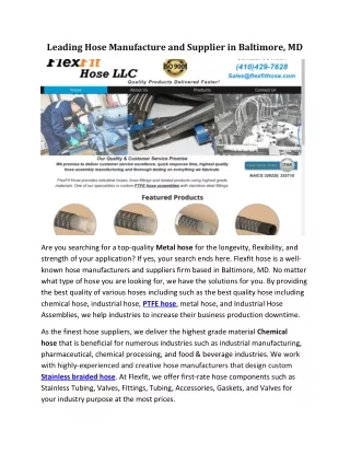 leading hose manufacture and supplier