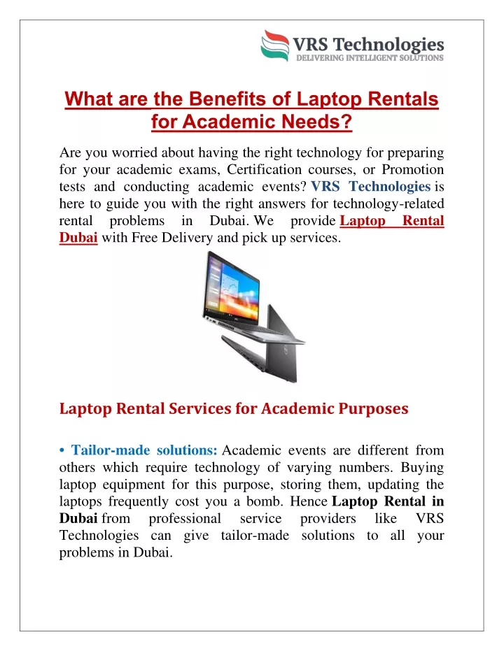 what are the benefits of laptop rentals