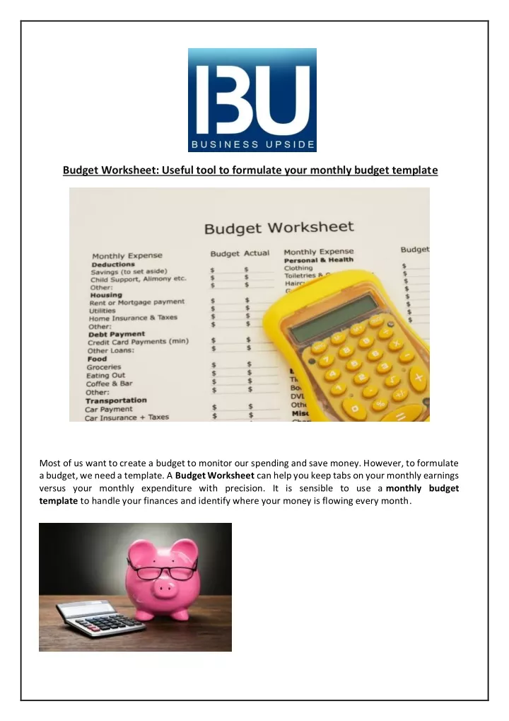 budget worksheet useful tool to formulate your