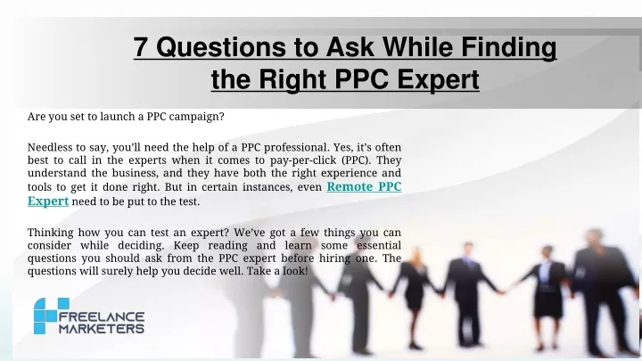 7 questions to ask while finding the right ppc expert