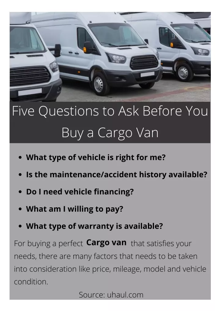 five questions to ask before you buy a cargo van