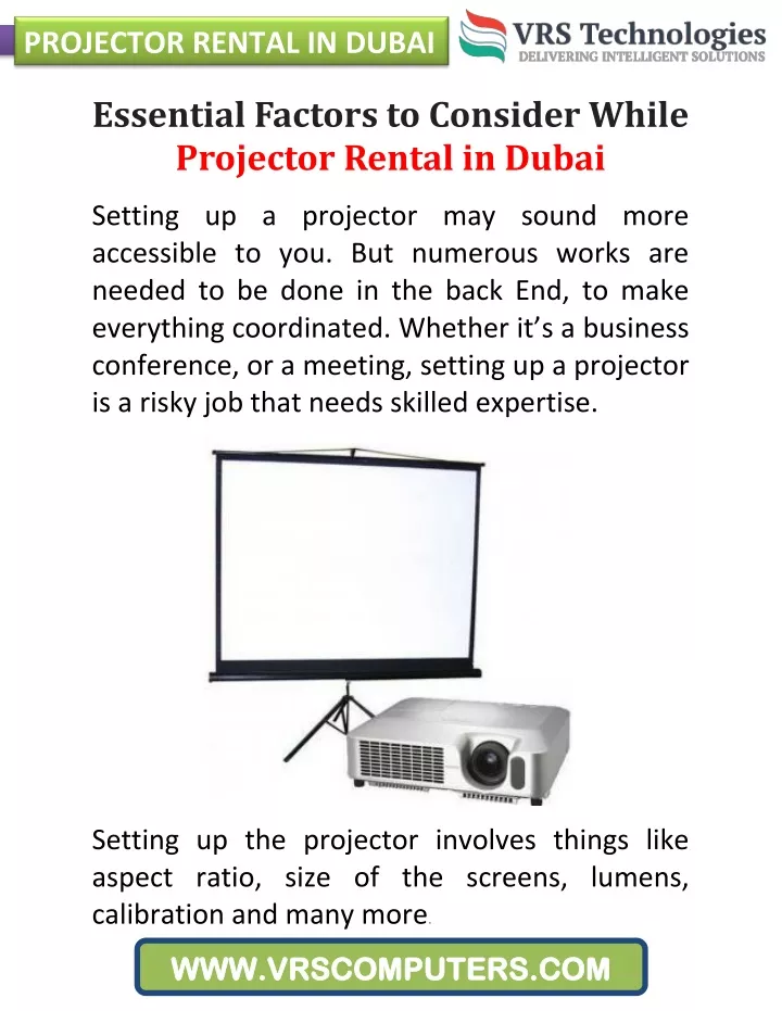 projector rental in dubai