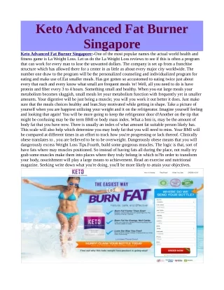 10 Tips For Keto Advanced Fat Burner Singapore Success