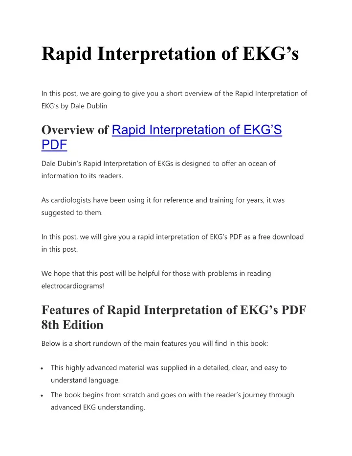 rapid interpretation of ekg s