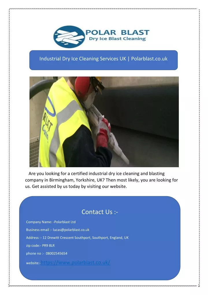 industrial dry ice cleaning services
