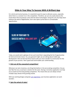 slide in your way to success with a brilliant app
