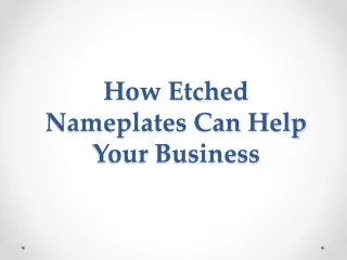 How Etched Nameplates Can Help Your Business