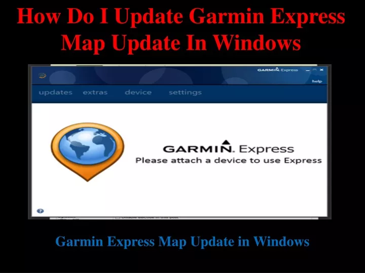 how do i update garmin express map update in windows